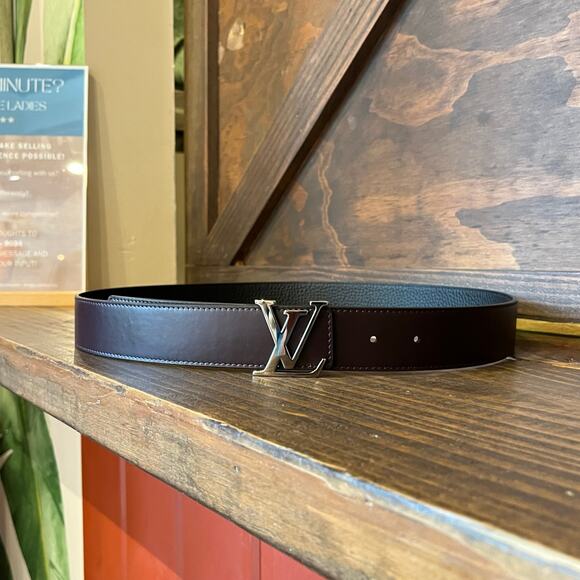 LOUIS VUITTON Black Brown Reversible Leather Belt 95/38 main image 5